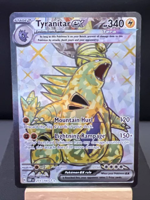 POKEMON Card TYRANITAR EX 211/197 OBSIDIAN FLAMES Full Art Rare Near Mint 1