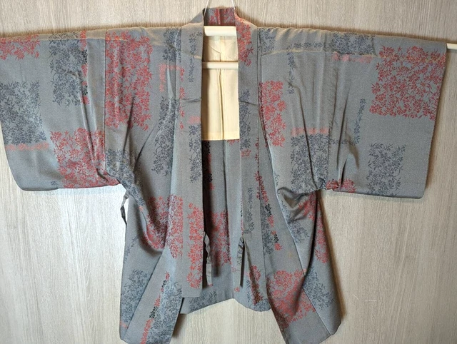 Japanese Kyoto Haori  Vintage Kimono yukata Height38.58inch  gray men's used