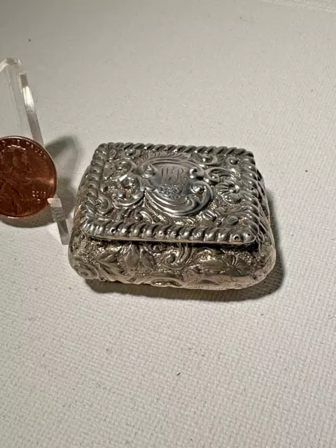 Antique Victorian Sterling Silver 925 Mini Box Fully Hallmarked 1896 Engraved