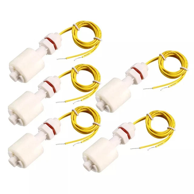 Lot De 4 Interrupteurs à Flotteur Pour Niveau D'eau - Capteur PP, 10W, Câble 35cm, Pour Piscine, Réservoir, Aquarium, Hydroponie