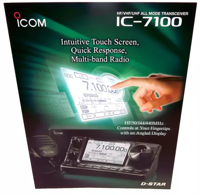 Icom Ic-7100 Hf Transceiver 4 Panel Original Color Brochure