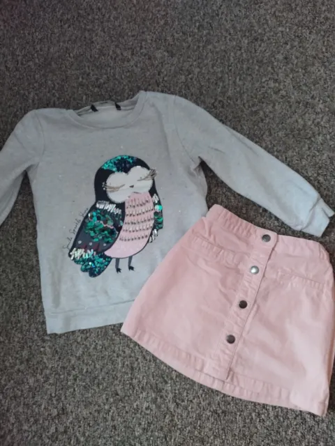 Girls Outfits Bundle Next/George Jumpers And TU/Matalan Skirts 5-6 Years 2
