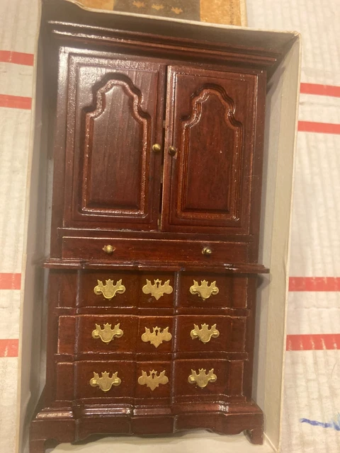 Vtg Concord Dollhouse "Museum Quality" Magnificent Burgundy Armoire #3812, Nib!! Vtg Concord Dollhouse "Museum Quality" Magnificent Burgundy Armoire #3812, Nib!!