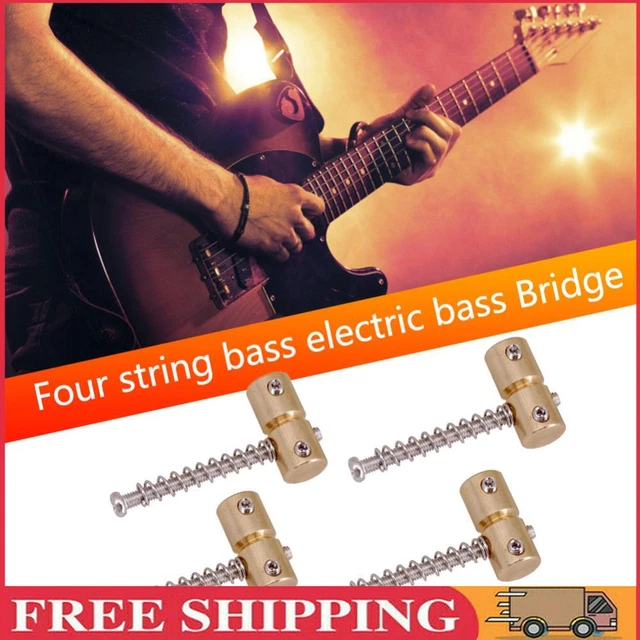 4pcs 4 Strings Brass Guitar Bridge Saddles for Electric Guitar Bass Bridges