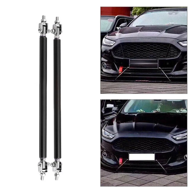 Splitter labbra paraurti anteriore regolabile 15 cm puntone asta supporto cravatta nero