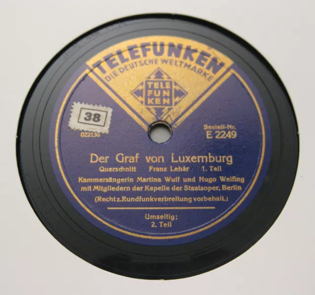 Martina Wulf & Hugo Welfing - "Der Graf von Luxemburg" 1&2 TEEFUNKEN (125)