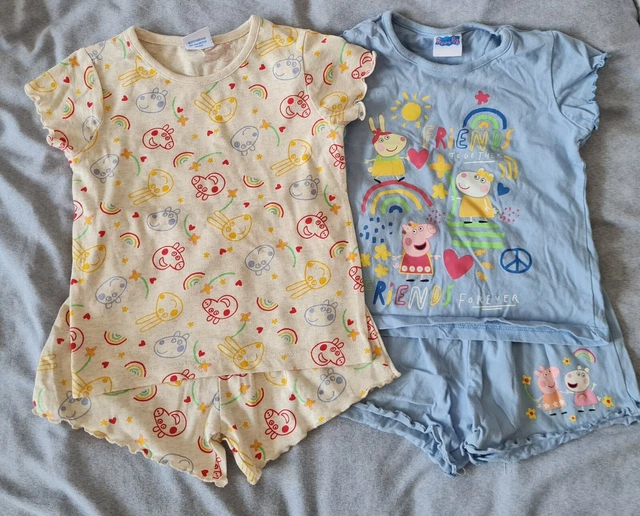 Girls 4 Piece Peppa Pig Shorts And T-shirt Bundle Sets Outfits Age 2-3 Years