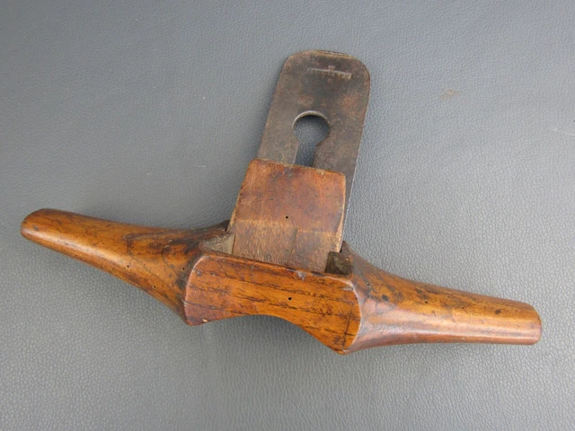 Vintage unusual wooden hollow spoke shave old tool