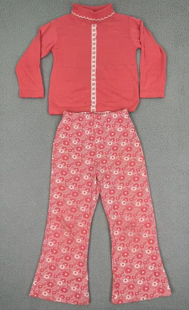 1970’s Girls Sz 5 Outfit Bell Bottoms Hippie Vintage Health-tex Pink Flowers 1970’s Girls Sz 5 Outfit Bell Bottoms Hippie Vintage Health-tex Pink Flowers