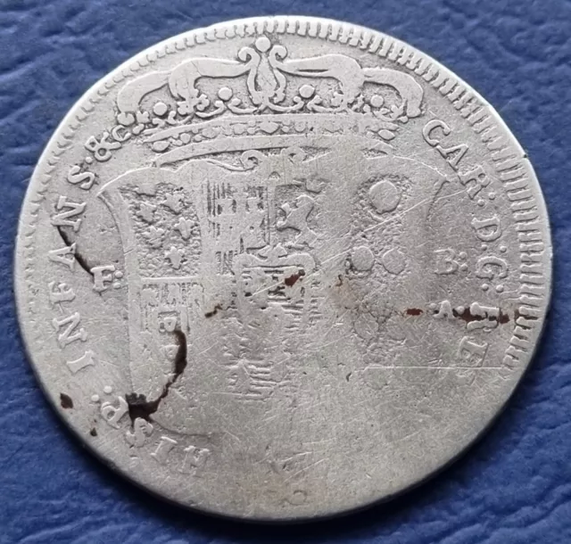 Coin Moneta Carlo Iii° Di Borbone Regno Di Napoli 60 Grana ½ Piastra 1736 Sebeto