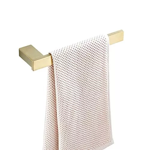 BATHSIR Gold Towel Holder Bathroom Hand Towel Ring Brushed Brass Towel Bar Wa...