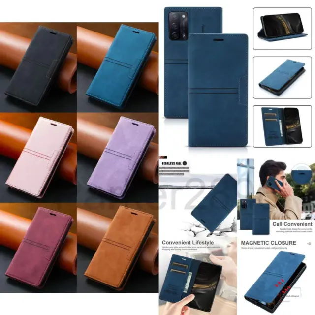 Etui für OPPO A74 A54 A8 A15 A35 A92S A9 A5 A55 A94 A72 A91 Leder Geldbörse Cover
