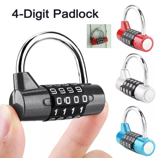 4 Dial Digit  Combination Padlock Travel Suitcase Gym Locker Password Lock