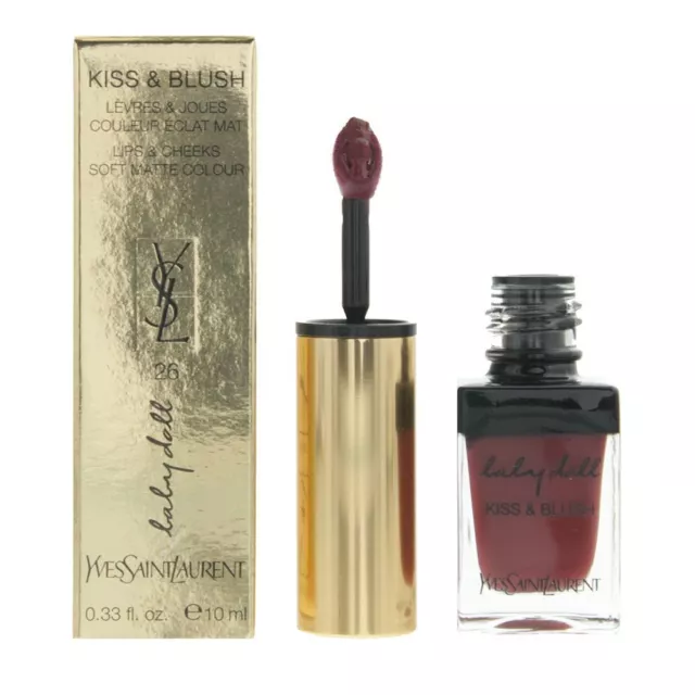 YSL Baby Doll Kiss Blush 26 Forbidden Red Lip Color 10ml For Women