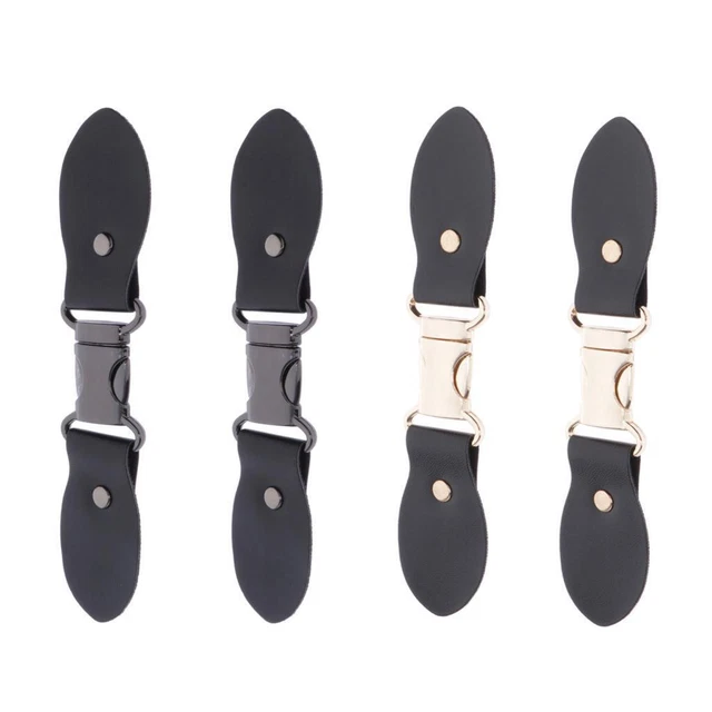 Pair of PU Leather  Closure Toggle Buttons with Metal Buckle Clip for Coat