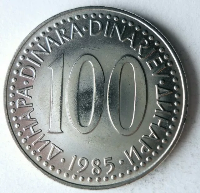 1985 YUGOSLAVIA 100 DINARA - AU/UNC - Large Coin Bin #LC 38