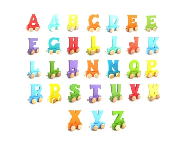 Train Alphabet 26 letters Name Personalized Colorful Wooden as baby Birthdaygift 2