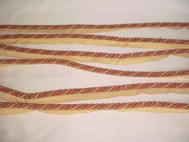12Y Kravet Lee Jofa Dusty Rosewood Mocha Golden Brown Cording Upholstery Trim