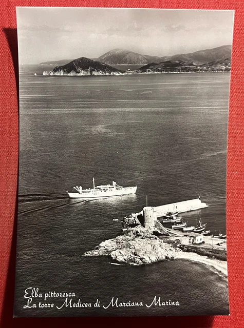 Cartolina - Elba pittoresca - La Torre Medicea di Marciana Marina - 1955 ca.