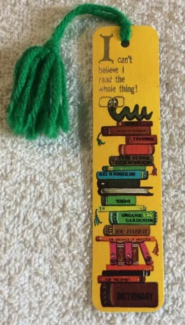 Bookmark with Tassel Antioch 1972 I Can't Believe I Read The Whole Thing