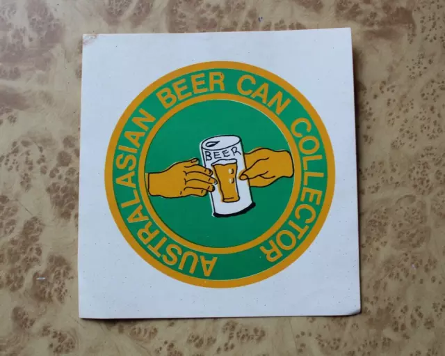 Australasian Beer Can Collectors 1980's Sticker 10.5cm Vintage Club Association