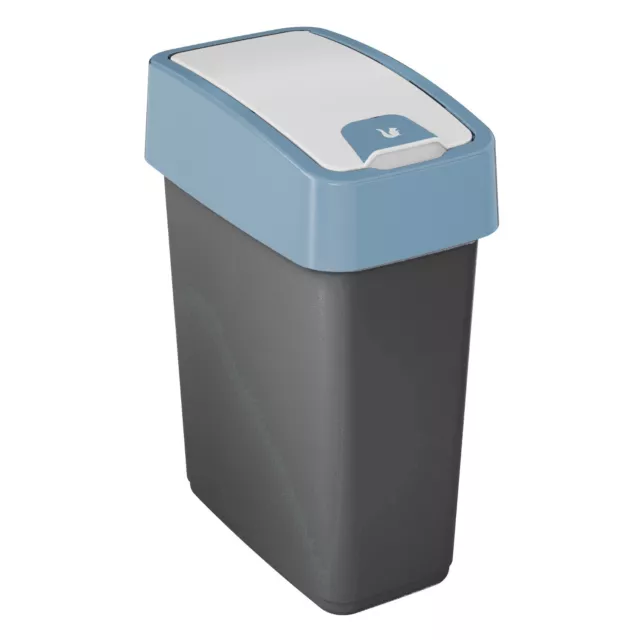 Mülleimer Schiebedeckel 10l Deckelfarbe Blau Qualität Top Funktional Abfall