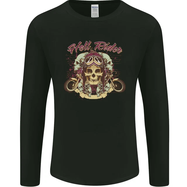 T-shirt a maniche lunghe Hell Riders moto biker da uomo