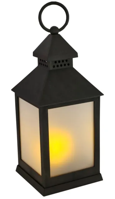 Lanterne LED Avec Minuteur Batteries Flackerndes Lumière Photophore Noir Déco
