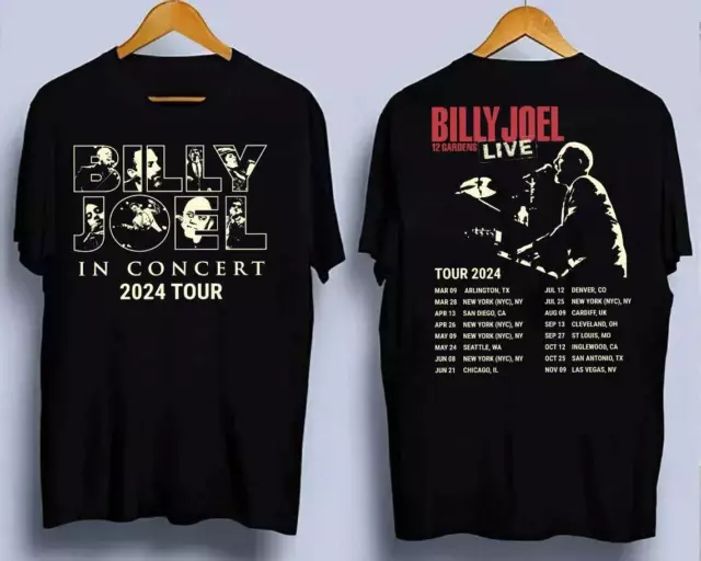 Billy Joel In Concert Music Tour 2024 Black T-shirt DH817211