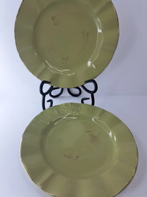 Nina Campbell Provence Sage Green Salad Plate Lot Of Two 8007201