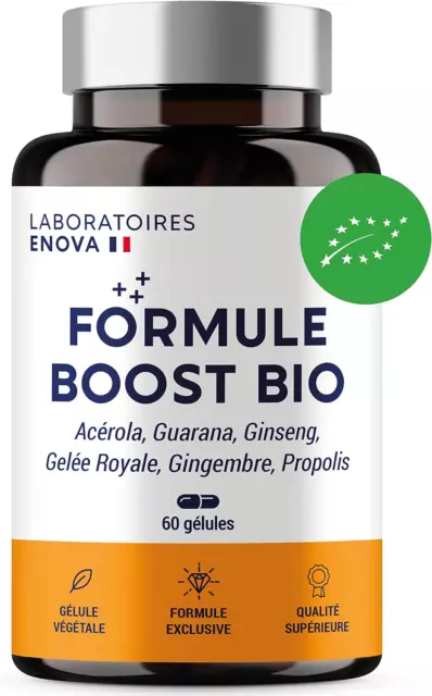 FORMULE BOOST BIO | 4G : Ginseng, Gelée Royale, Guarana, Gingembre + Acérola | C