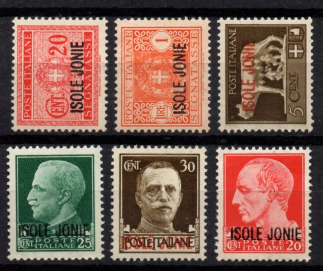 c999 Greece Italy IONIAN ISLANDS 1941 ovpt "ISOLE JONIE" (Vl. 1-4-5-7-11-12) MNH