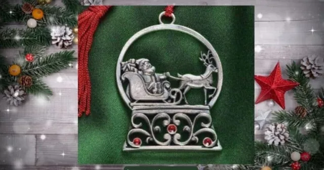 AVON 2022 Pewter Ornament - NIB with Velvet Pouch  ~ FREE SHIPPING 
