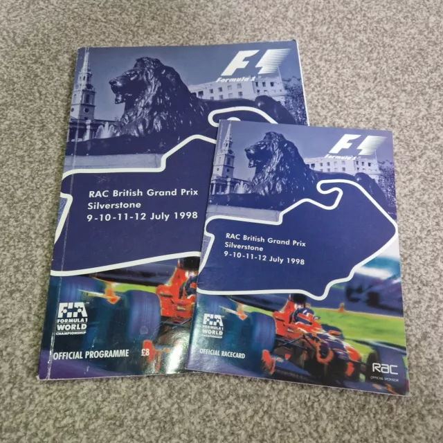 F1 1998 British Grand Prix Programme Silverstone Motorsport Racing Memorabilia