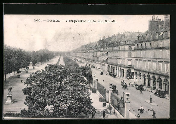CPA Paris, Perspective de la rue Rivoli