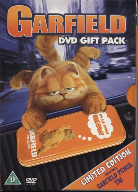 Rare Garfield Movie Limited Edition DVD Region 2 gift pack with tin pencil case