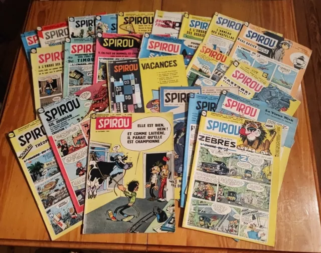 Lot De 23 Anciens Fascicules Spirou Année 1960 Rares