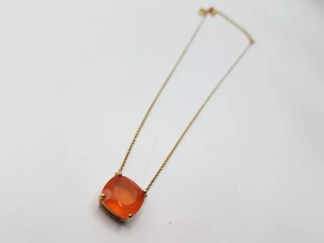 Kate Spade NY Cushion Cut Orange Glass Pendant Necklace