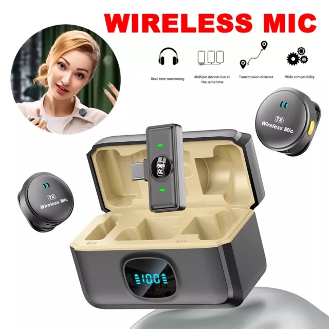 Mini micrófono inalámbrico de solapa grabación de audio y video para micrófono Android/iphone