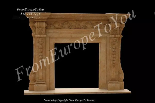 Hand Carved Marble Classical Fireplace Mantel