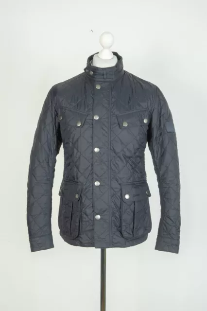 Men's Barbour International Ariel Polarquilt Quilted Navy Blue Jacket Size M