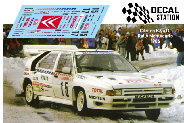 Calcas 1/32 Citroen BX 4TC Montecarlo 86 waterslide slot decals