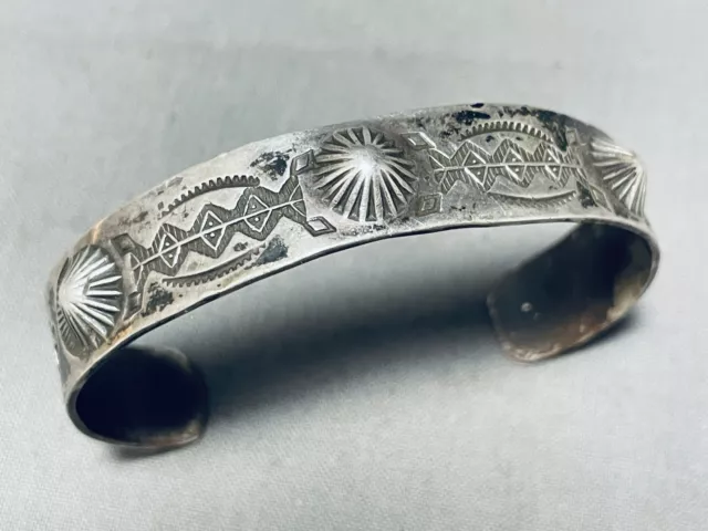 Mesmerizing Vintage Navajo Sterling Silver Repousse Stars Bracelet