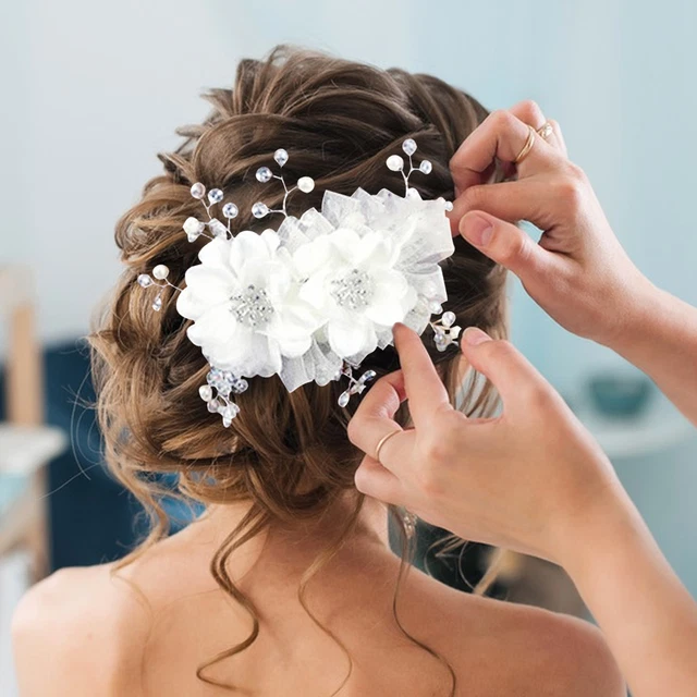 Clip per capelli strass perla copricapo lussuoso strumento per acconciatura per balli di nozze