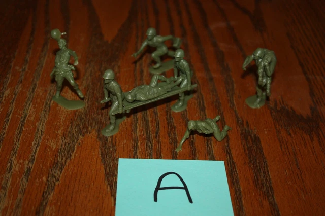 Vintage Marx American Army 9-Piece Medic, Stretcher, & Wounded Soldiers A - MPC