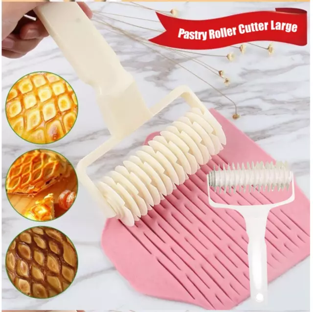 Plastic Dough Lattice Roller Cutter Pull Net Wheel Knife Pizza Pastry Cutter Pie