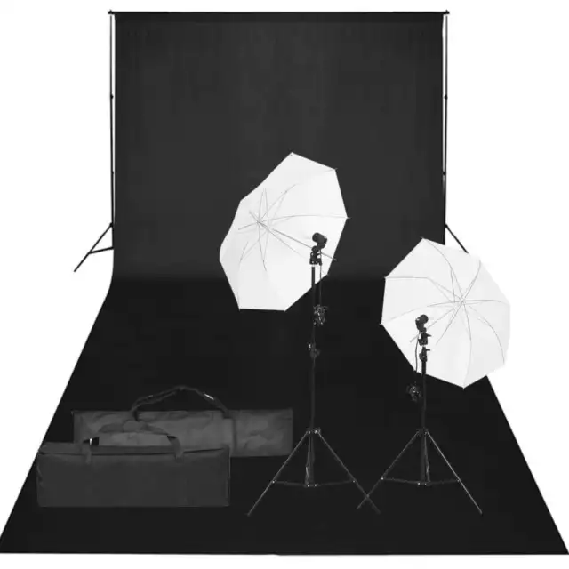 Kit de studio photo avec éclairage et toile de fond vidaXL