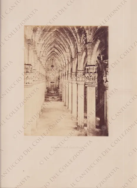 1870c MILANO Interno del Duomo navate Cattedrale Fotografia albumina