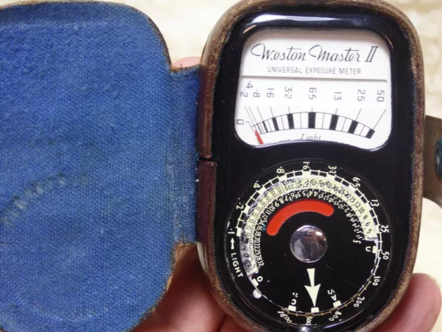 Vintage Weston Master II Light Exposure Meter working well + case