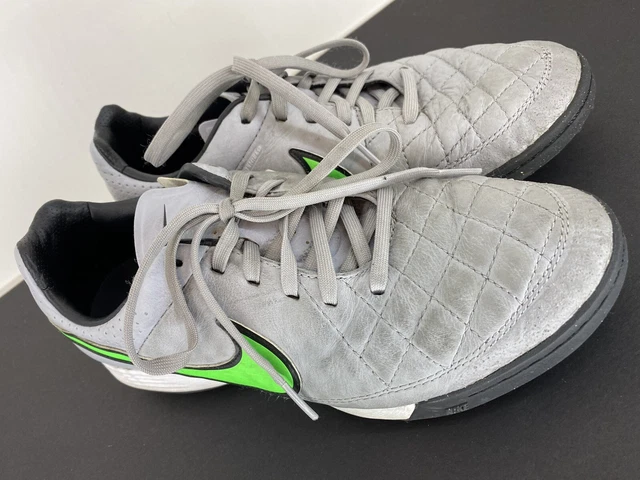 nike tiempo grey green